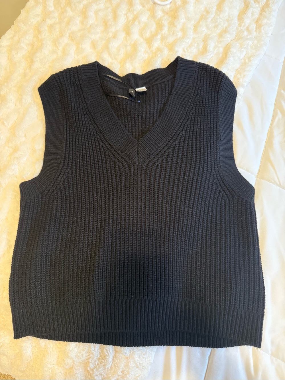 Divided Black Ribbed V-Neck Sweater Vest
